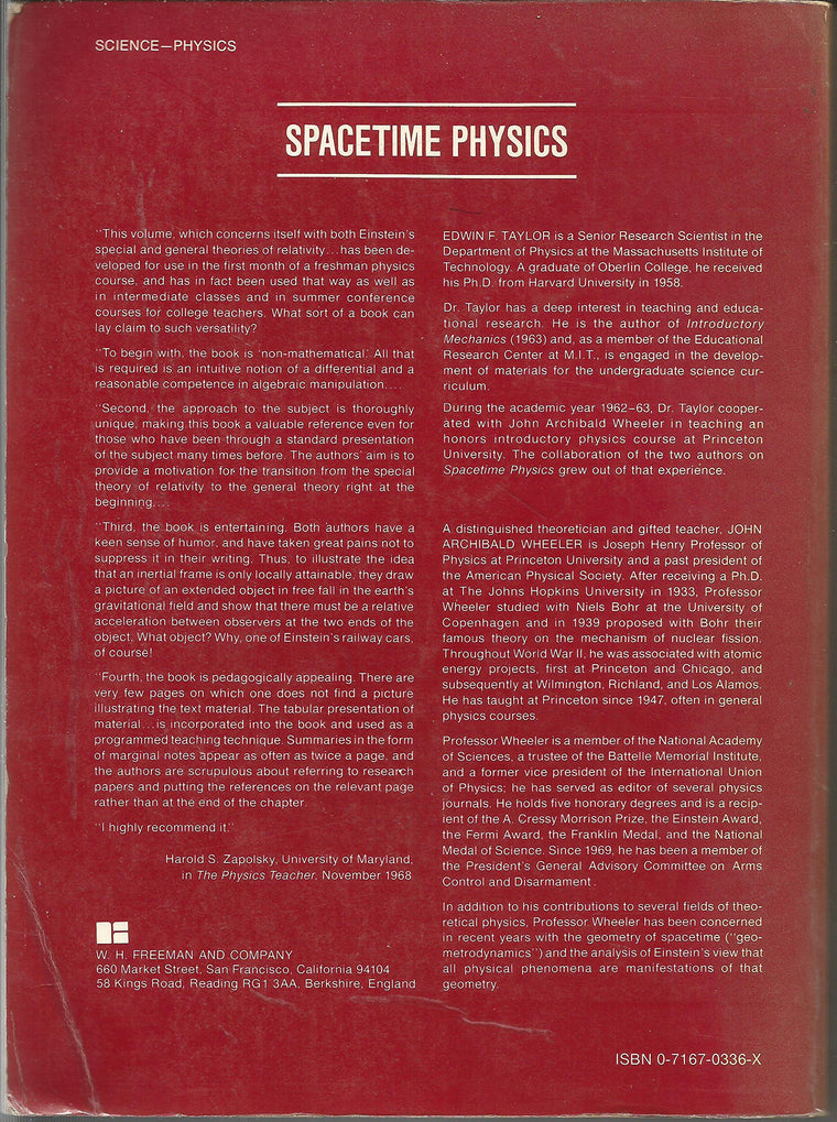 Spacetime Physics (Physics Series) — back cover