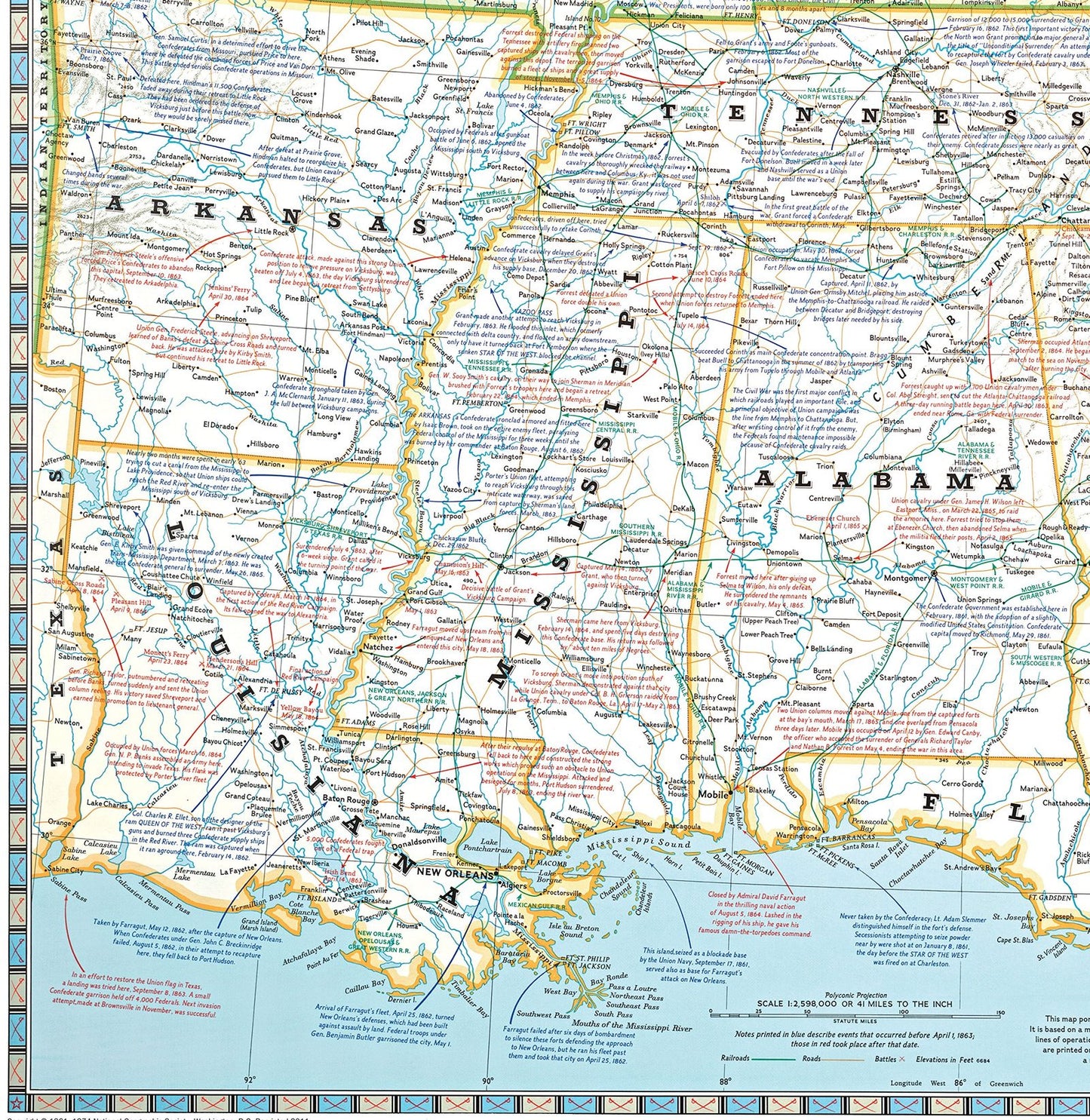 Battlefields of the Civil War Map by National Geographic Soc