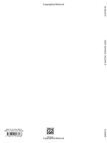 Sixty Sonatas (Urtext), Vol 2: Nos. 31-60 (Kalmus Edition, Vol 2) — back cover