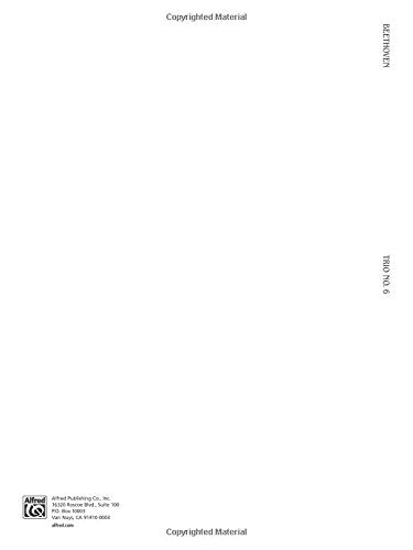 Piano Trio No. 6 -- Op. 70, No. 2: E-flat Major (Kalmus Edition)
