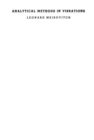 Analytical Methods in Vibrations