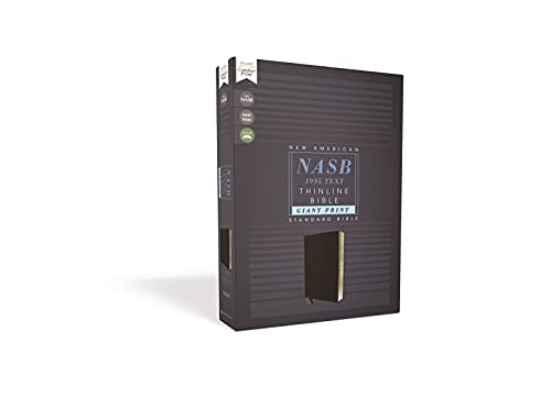 NASB, Thinline Bible, Giant Print, Bonded Leather, Black, Re