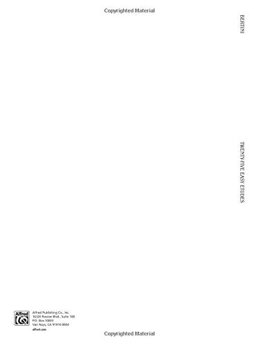 Twenty-five Easy Studies, Op. 100 (Kalmus Edition) — back cover