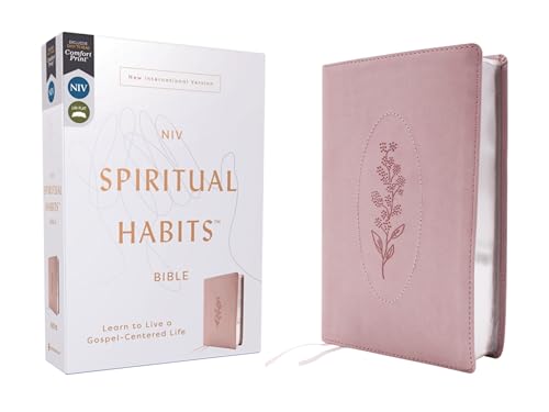 NIV, Spiritual Habits Bible, Leathersoft, Pink, Red Letter, Comfort Print: Learn to Live a Gospel-Centered Life