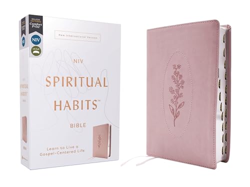 NIV, Spiritual Habits Bible, Leathersoft, Pink, Red Letter, Thumb Indexed, Comfort Print: Learn to Live a Gospel-Centered Life