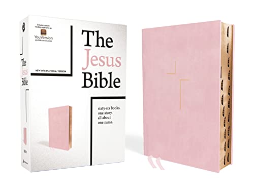 The Jesus Bible, NIV Edition, (With Thumb Tabs to Help Locate the Books of the Bible), Leathersoft over Board, Pink, Thumb Indexed, Comfort Print