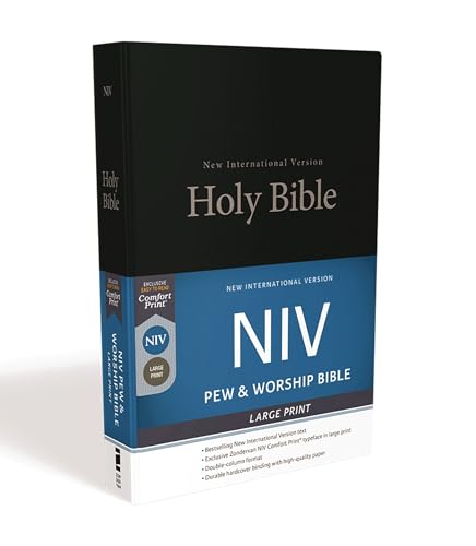 NIV, Church Bible (Pew Bible), Large Print, Hardcover, Black, Comfort Print