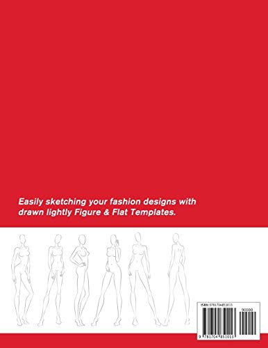 Fashion Sketchbook Figure & Flat Template: Easily Sketching and Building Your Fashion Design Portfolio with Large Female Croquis & Drawing Your Fashion Flats with Flat Template (Fashion Flats Drawing)