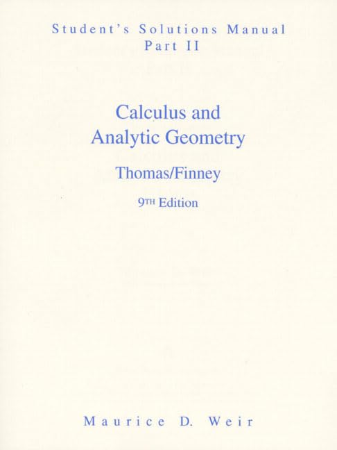 Calculus and Analytic Geometry - Student's Solutions Manual, Part 2