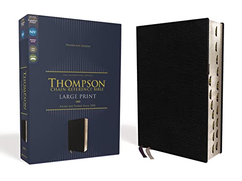 NIV, Thompson Chain-Reference Bible, Large Print, Bonded Leather, Black, Thumb Indexed, Red Letter, Comfort Print