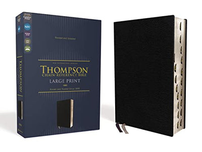 NIV, Thompson Chain-Reference Bible, Large Print, Bonded Leather, Black, Thumb Indexed, Red Letter, Comfort Print