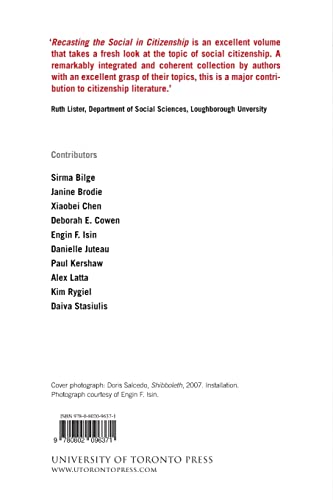 Recasting the Social in Citizenship — back cover