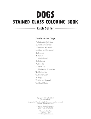 Dogs Stained Glass Coloring Book (Dover Animal Coloring Books)