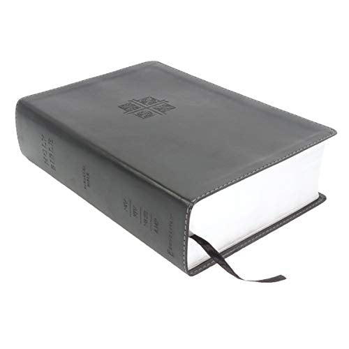 NIV, KJV, NASB, Amplified, Parallel Bible, Leathersoft, Black: Four Bible Versions Together for Study and Comparison