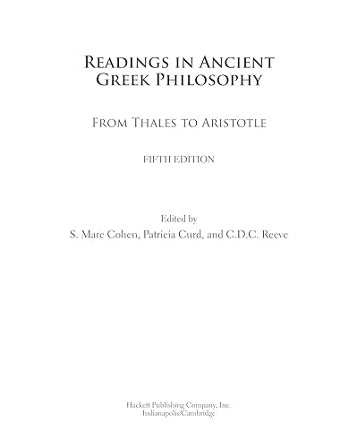 Readings in Ancient Greek Philosophy: From Thales to Aristotle