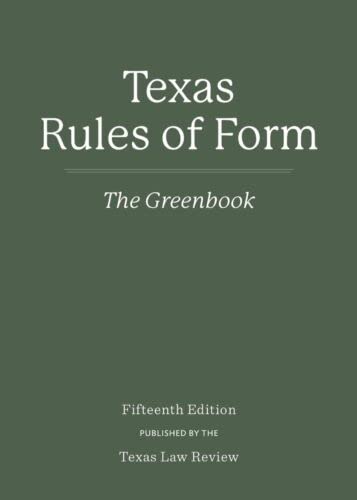 The Greenbook, Texas Rules of Form