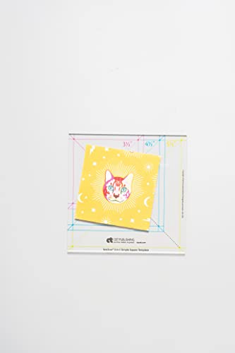 Fast2cut 3-in-1 Simple Square Template: Easily Cut 3 1/2 , 4 1/2 & 5 1/2 Squares