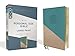 NIV, Personal Size Bible, Large Print, Leathersoft, Teal/Gold, Red Letter, Comfort Print