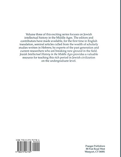 Jewish Intellectual History in the Middle Ages (Binah: Studies in Jewish History, Thought, and Culture, 3)