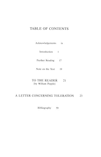 A Letter Concerning Toleration (Hackett Classics)