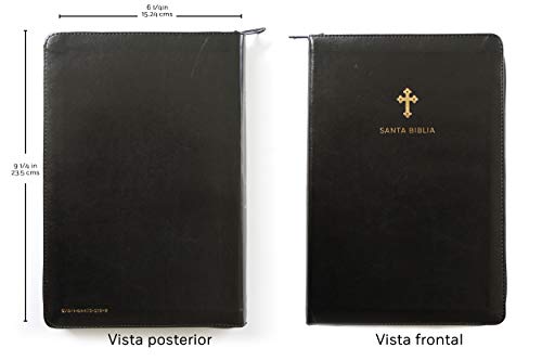 Biblia Reina Valera 1960 Tamao grande, letra grande piel negra con cremallera / Spanish Holy Bible RVR 1960 Large Size Large Print Black Leather with Zipper