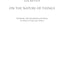 On the Nature of Things