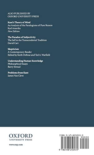 Transcendental Arguments and Scepticism: Answering the Question of Justification