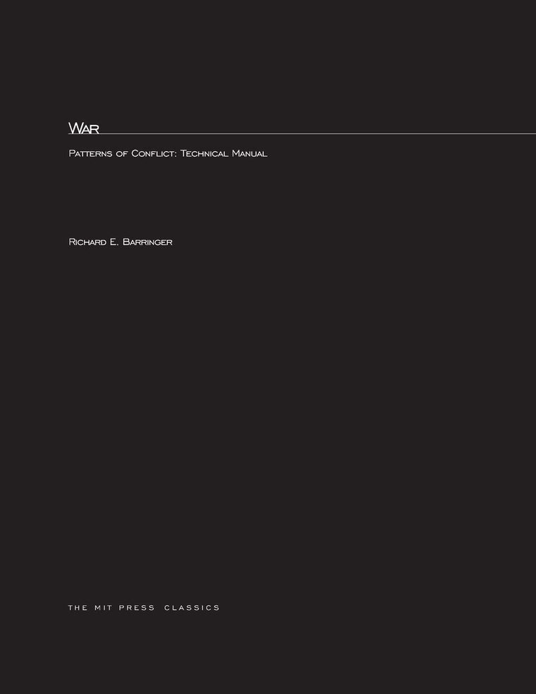 War: Patterns of Conflict: Technical Manual (Mit Press)