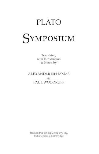 Plato Symposium (Hackett Classics)