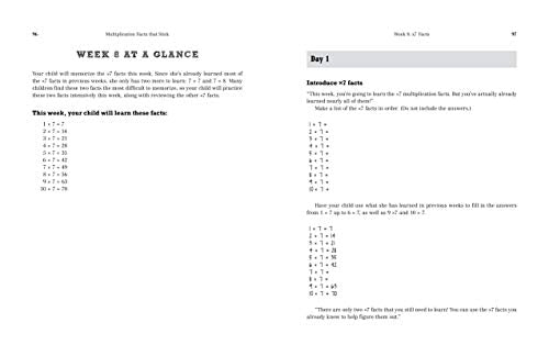 Multiplication Facts That Stick: Help Your Child Master the Multiplication Facts for Good in Just Ten Weeks