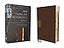 NIV, Thinline Reference Bible (Deep Study at a Portable Size), Leathersoft, Brown, Red Letter, Thumb Indexed, Comfort Print