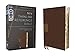 NIV, Thinline Reference Bible (Deep Study at a Portable Size), Leathersoft, Brown, Red Letter, Thumb Indexed, Comfort Print
