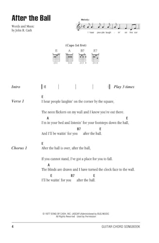 Johnny Cash Guitar Chord Songbook  58 Classic Hits with Lyrics and Chord Diagrams  Play Folsom Prison Blues, Ring of Fire and I Walk the Line  Sheet Music for Guitarists