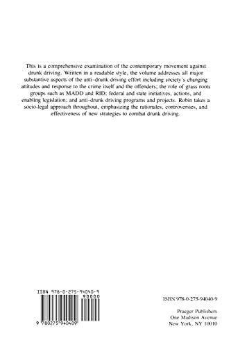 Waging the Battle Against Drunk Driving: Issues, Countermeasures, and Effectiveness (Contributions in Criminology and Penology)