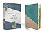 NIV, Personal Size Bible, Large Print, Leathersoft, Teal/Gold, Red Letter, Thumb Indexed, Comfort Print