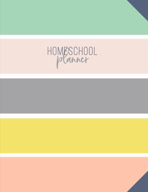 Homeschool Planner: Daily Assignment Tracker and Record Book For One Student | Academic Calendar Year | Minimalist Modern Stripes