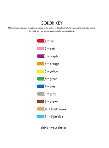 Cute Kawaii Color by Number (Dover Kids Coloring Books)