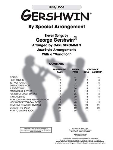 Gershwin by Special Arrangement (Jazz-Style Arrangements with a Variation")": Flute / Oboe, Book & CD