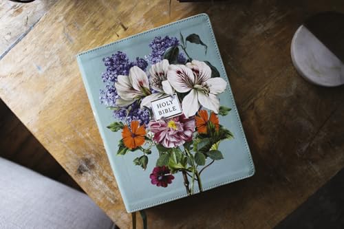 NIV, Artisan Collection Bible, Large Print, Leathersoft, Sage Floral, Red Letter, Comfort Print