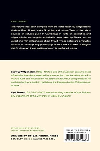 Ludwig Wittgenstein: Lectures and Conversations on Aesthetic