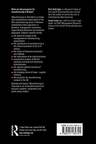 Manufacturing in Transition (And Business Studies; 7)