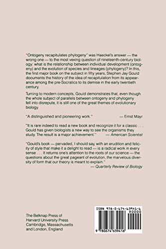 Ontogeny and Phylogeny — back cover