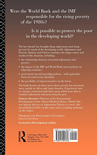 Adjustment and Poverty: Options and Choices (Priorities for Development Economics)