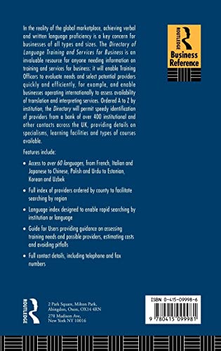 Directory of Language Training and Services for Business: A Guide to Resources in Further and Higher Education