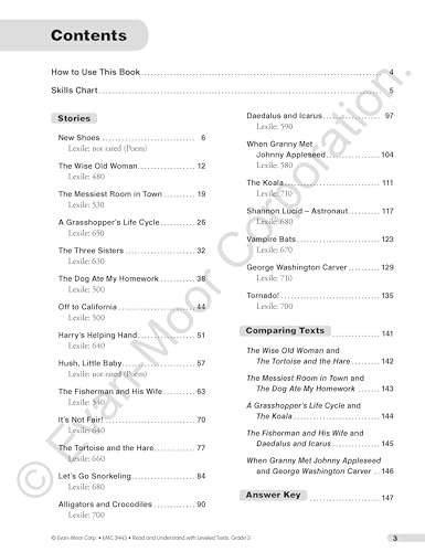 Read & Understand with Leveled Texts, Grade 3