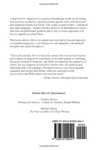 A Rulebook for Arguments (Hackett Student Handbooks)