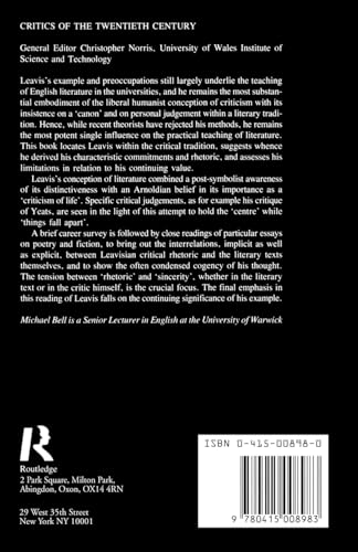 F.R. Leavis (Critics of the Twentieth Century)
