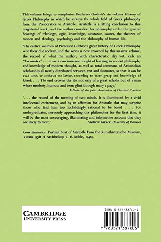 A History of Greek Philosophy, Vol 6: Aristotle: An Encounter