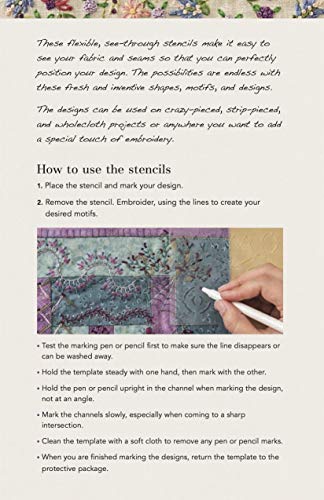 fast2mark Embroidery Stencils - Essential Collection: 90+ Easy-to-Mark Designs - Endless Combinations  Perfect for Crazy Quilting  Accurate Stitches & Spacing Every Time