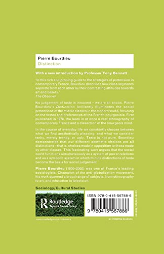 Distinction (Routledge Classics) by Bourdieu, Pierre